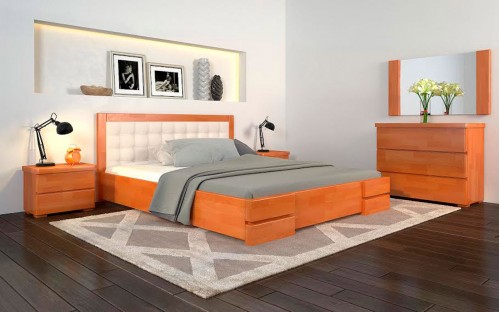 Ліжко Регіна Люкс дерев'яне з підйомним механізмом Арбор