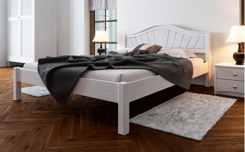 Ліжко Італія м'яке узголів'я дерев'яне ЧДК
