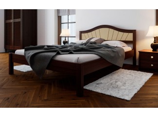 Кровать Италия мягкое изголовье деревянная ЧДК