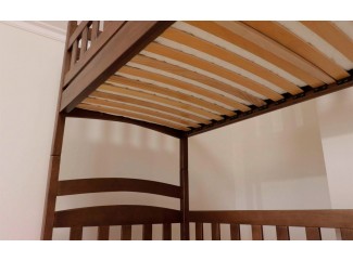 Кровать Белоснежка трасформер двухъярусная деревянная массив бука Дримка