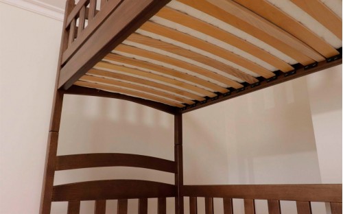 Кровать Белоснежка трасформер двухъярусная деревянная массив бука Дримка