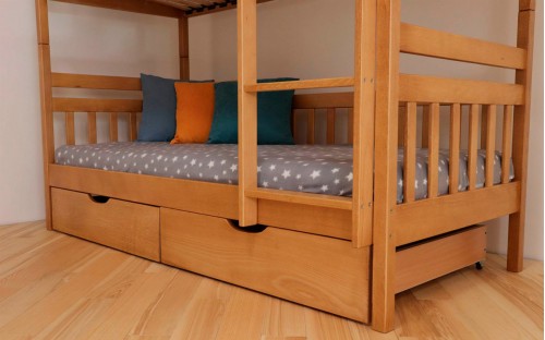 Ліжко Том і Джері трасформер двоярусне дерев'яне масив буку Дрімка