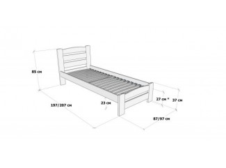 Ліжко Дональд Maxi односпальне дерев'яне масив буку Дрімка