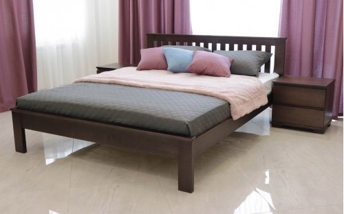 Кровать Жасмин деревянная с низким изножьем массив бука Дримка