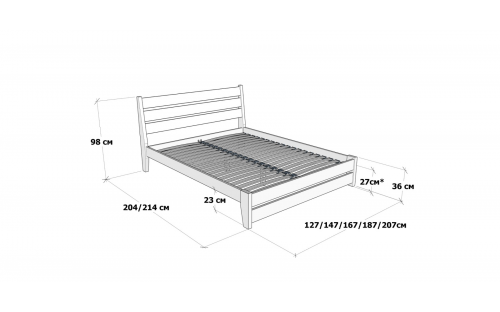 Кровать Глория двуспальная с низким изножьем массив бука Дримка Кровать Глория двуспальная с низким изножьем массив бука Дримка