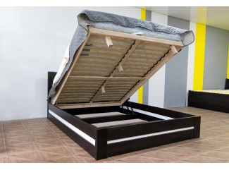 Кровать Лотос с подъемным механизмом деревянная массив бука Дримка