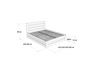 Кровать Лотос с подъемным механизмом деревянная массив бука Дримка