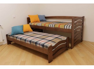 Ліжко Мальва з висувним спальним місцем масив буку Дрімка Ліжко Мальва з висувним спальним місцем масив буку Дрімка