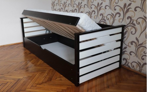 Ліжко Телесик з підйомним механізмом дерев'яне масив буку Дрімка