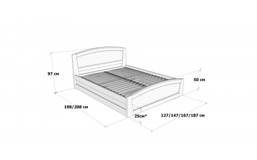Кровать Женева с подъемным механизмом деревянная массив бука Дримка