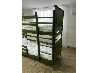 Ліжко Адель Дуо трансформер двоярусне масив буку + Подарунок: посилені ламелі