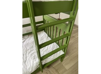 Ліжко Адель Дуо трансформер двоярусне масив буку + Подарунок: посилені ламелі