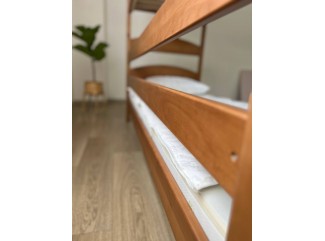 Ліжко Лаккі трансформер двоярусне масив буку + Подарунок: посилені ламелі