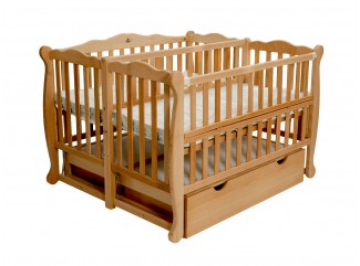 Кровать Duo (Дуо) детская с откидной боковиной массив бука Гойдалка 2х55х120