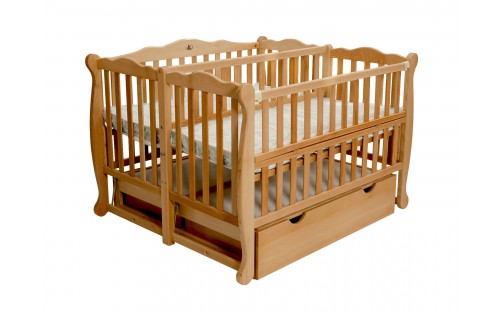 Ліжко Duo (Дуо) дитяче з відкидною боковиною масив бука Гойдалка 2х55х120