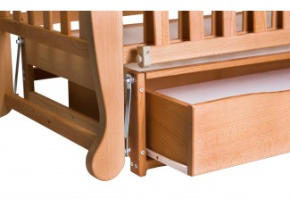 Кровать Natali (Натали) детская с откидной боковиной и ящиком массив бука Гойдалка 60х120