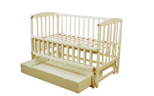  Ліжко Valeri (Валері) дитяче з відкидною боковиною та шухлядою масив бука Гойдалка 60х120