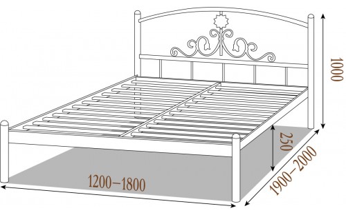 Кровать Кассандра металлическая Металл-Дизайн