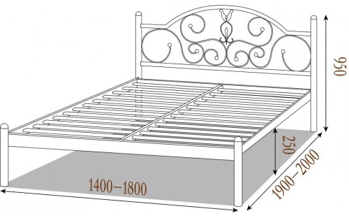 Ліжко Анжеліка металеве Метал-Дизайн