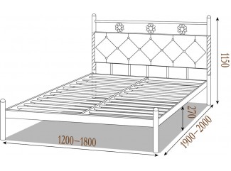 Кровать Белла металлическая с мягким изголовьем Металл-Дизайн