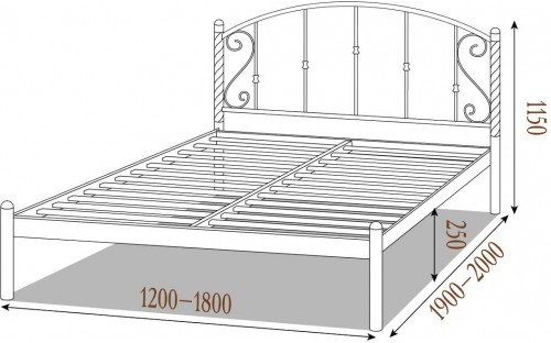 Ліжко Шарлотта металеве Метал-Дизайн