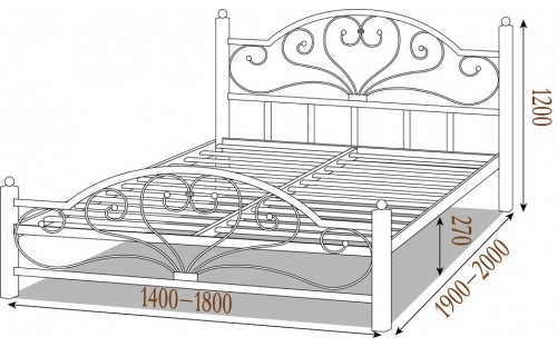 Ліжко Джоконда металеве Метал-Дизайн