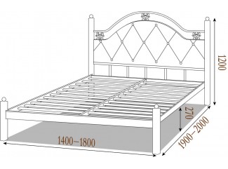 Ліжко Есмеральда металеве з м'яким узголівьям Метал-Дизайн