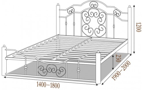 Ліжко Кармен металеве Метал-Дизайн