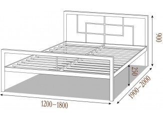 Кровать Квадро металлическая Металл-Дизайн