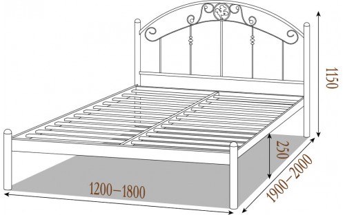 Ліжко Монро металеве Метал-Дизайн