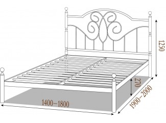 Кровать Офелия металлическая Металл-Дизайн