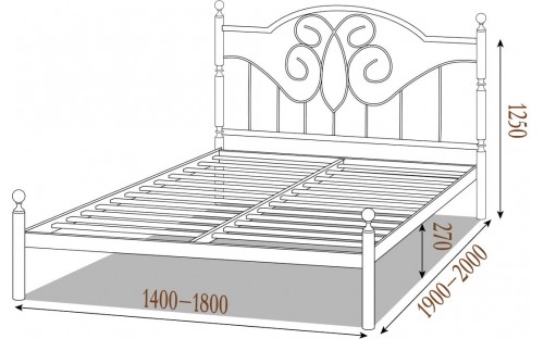 Кровать Офелия металлическая Металл-Дизайн