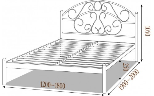 Кровать Скарлет металлическая Металл-Дизайн