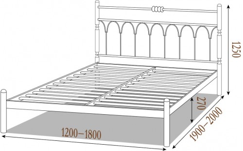 Кровать Тиффани металлическая Металл-Дизайн