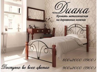 Ліжко Діана міні металеве на дерев'яних ніжках ЗНЯТО