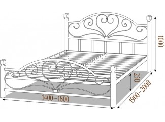Ліжко Джоконда металеве на дерев'яних ніжках ЗНЯТО