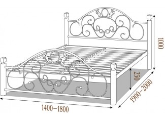 Кровать Франческа металлическая на деревянных ножках СНЯТО