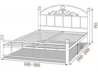 Кровать Кассандра металлическая на деревянных ножках СНЯТО
