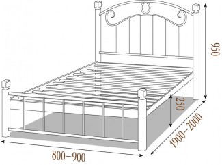 Ліжко Монро металеве на дерев'яних ніжках ЗНЯТО