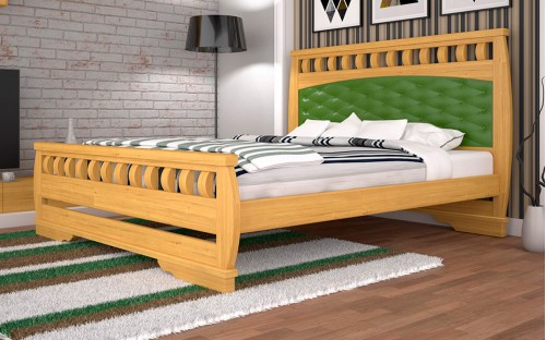 Кровать Атлант-11 бук/дуб деревянная Тис мебель