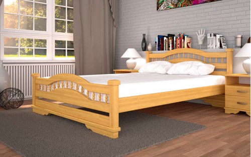 Ліжко Атлант-7 бук/дуб дерев'яне Тис меблі ЗНАТО
