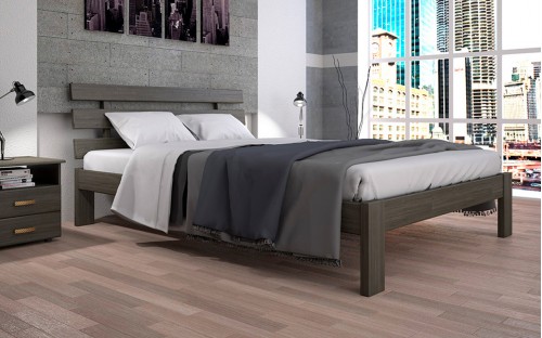 Ліжко Доміно-1 бук/дуб дерев'яне Тис меблі знятий