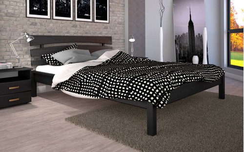 Ліжко Доміно-3 бук/дуб дерев'яне Тис меблі знятий