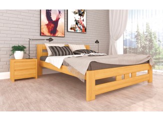 Ліжко ЛК-4 бук/дуб дерев'яне Тис меблі
