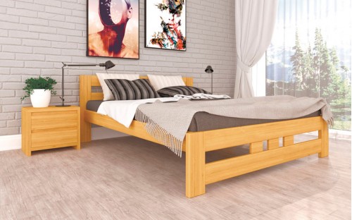 Ліжко ЛК-4 бук/дуб дерев'яне Тис меблі
