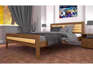 Ліжко бук/дуб дерев'яне Модерн-1 Тис меблі знятий