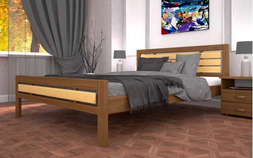 Кровать бук/дуб деревянная Модерн-1 Тис мебель снят